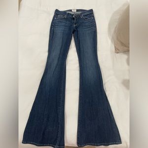 Hudson low rise wide leg jeans.